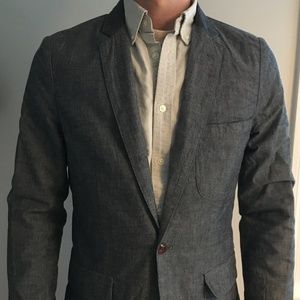 J. Crew Chambray Cotton Blazer (Size XS)